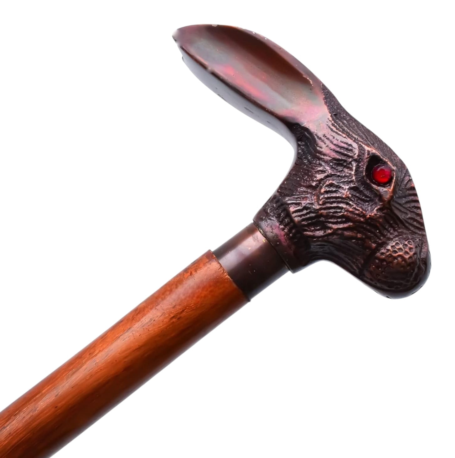 Vintage Antique Wooden Foldable Walking Stick – Rabbit Handle Cane for ...