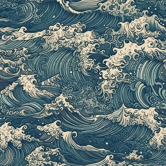Vintage Antique Yellow Sea Wave Mosaic Landscape Peel and Stick Wallpaper Stick on Contact Paper Vintage Wall Paper Easy Peel Off for nightstand Drawer Cabinet Renter