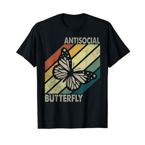 Vintage Antisocial Butterfly For Men Women Gift T-Shirt