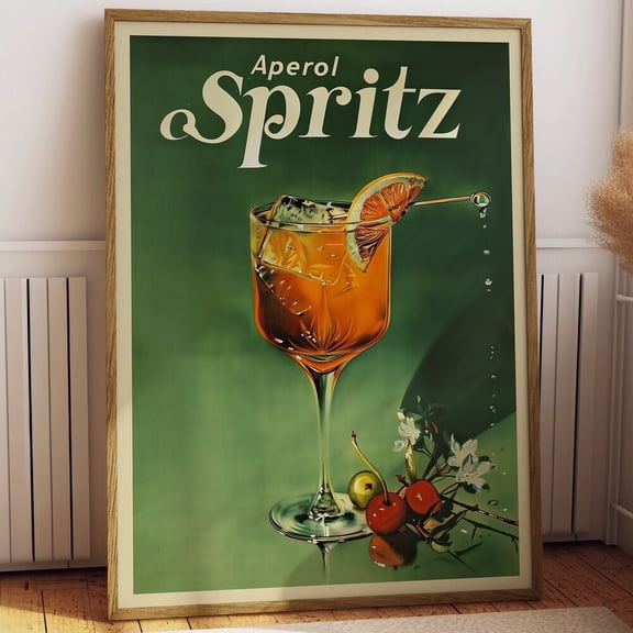Vintage Aperol Spritz Cocktail Poster Vintage Beverage Poster Bar Wall Decor Retro Cocktail Poster For Bar Room Poster For Games Room UNFRAMED PAPER POSTER, Home Decor