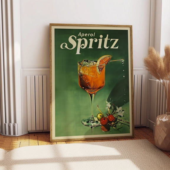 Vintage Aperol Spritz Cocktail Poster Vintage Beverage Poster Bar Wall Decor Retro Cocktail Poster For Bar Room Poster For Games Room Wall Art, Modern Wall Decor, 12x18 UNFRAMED