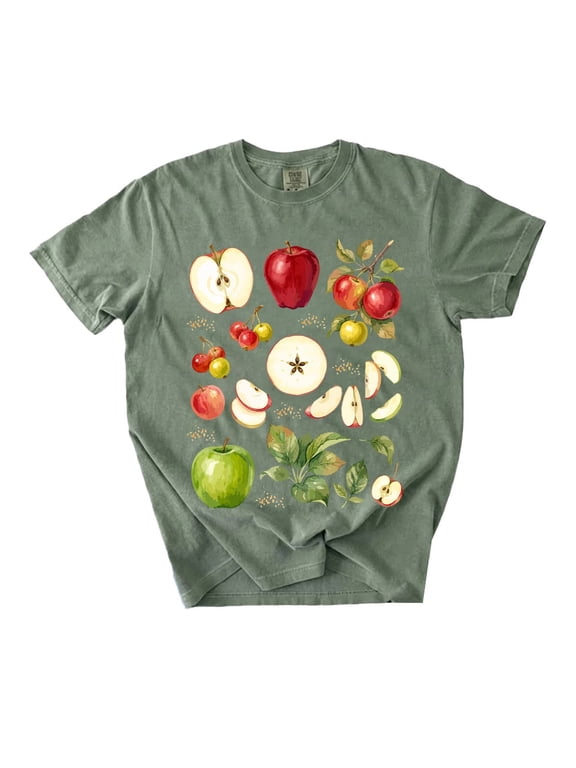 Vintage Apple Botanical T-Shirt, 90s Retro Fruit Cottagecore Graphic Tee
