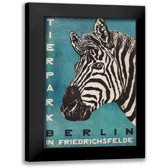 Vintage Apple Collection 10x14 Black Modern Framed Museum Art Print Titled - Berlin_Zebra