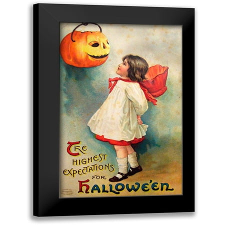 Vintage Apple Collection 10x14 Black Modern Framed Museum Art Print Titled - Halloween Expectations.tif