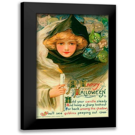 Vintage Apple Collection 10x14 Black Modern Framed Museum Art Print Titled - Halloween Goblins.tif