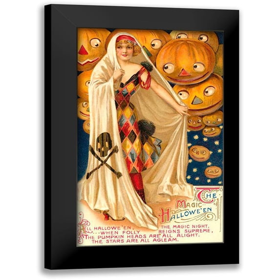Vintage Apple Collection 10x14 Black Modern Framed Museum Art Print Titled - Halloween Nine.tif