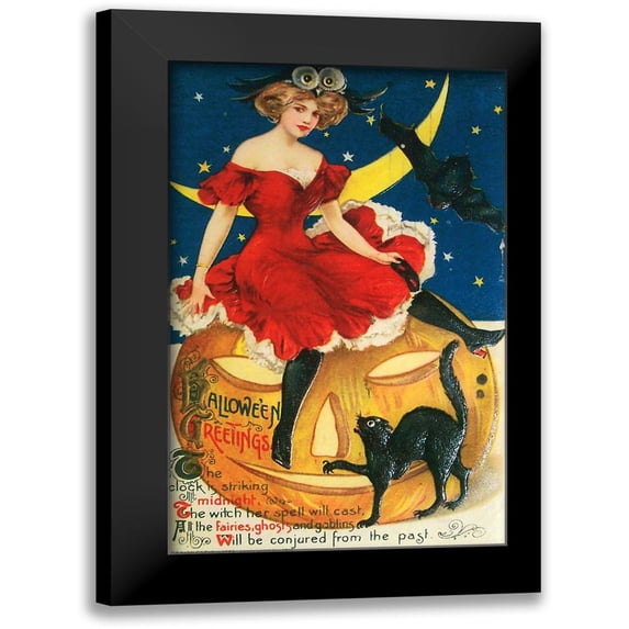 Vintage Apple Collection 10x14 Black Modern Framed Museum Art Print Titled - Halloween Red Dress Large.tif
