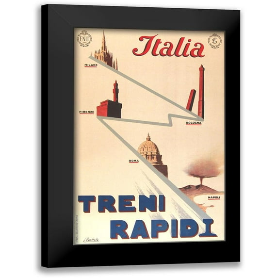 Vintage Apple Collection 10x14 Black Modern Framed Museum Art Print Titled - Italia Rapida