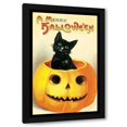 thumbnail image 1 of Vintage Apple Collection 10x14 Black Modern Wood Framed Wall Art Titled - Merry Halloween, 1 of 6