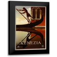 thumbnail image 1 of Vintage Apple Collection 10x14 Black Modern Framed Museum Art Print Titled - Venezia Venice Man Rowing Gondola, 1 of 5