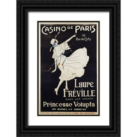 Vintage Apple Collection 10x14 Black Ornate Wood Framed with Double Matting Museum Art Print Titled - Casino De Paris Voluptua