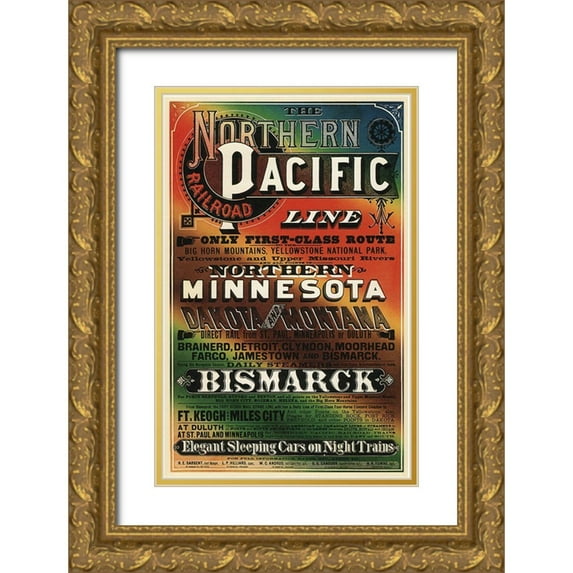 Vintage Apple Collection 10x14 Gold Ornate Wood Framed with Double Matting Museum Art Print Titled - Northern Pacific
