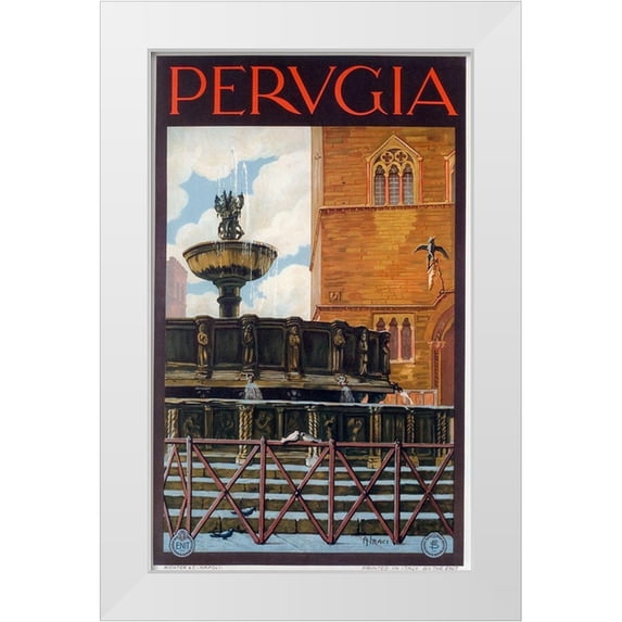 Vintage Apple Collection 10x14 White Modern Wood Framed Museum Art Print Titled - Perugia
