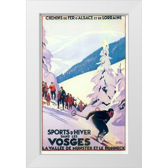 Vintage Apple Collection 10x14 White Modern Wood Framed Museum Art Print Titled - Ski 03