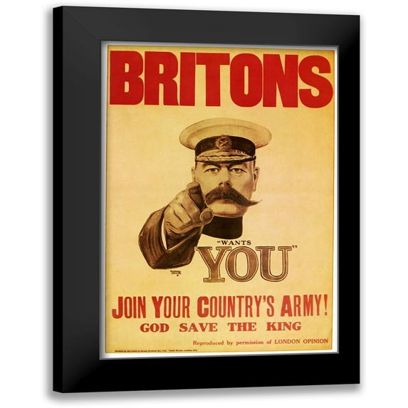 Vintage Apple Collection 11x14 Black Modern Framed Museum Art Print Titled - Britons Wants You