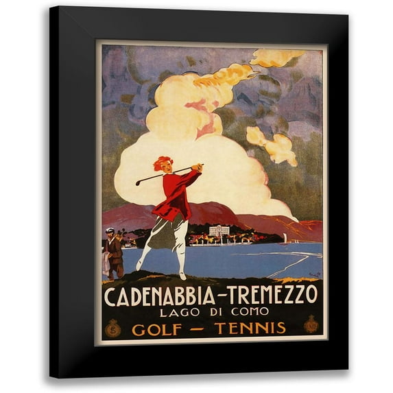 Vintage Apple Collection 11x14 Black Modern Framed Museum Art Print Titled - Cadenabbia