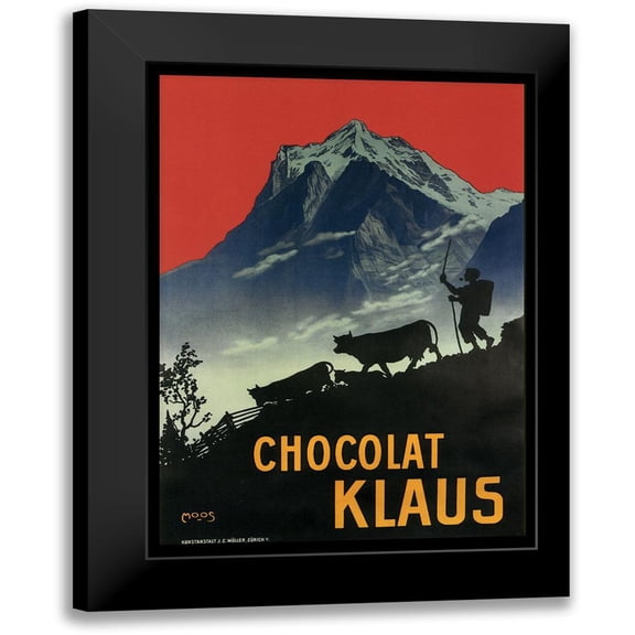 Vintage Apple Collection 11x14 Black Modern Framed Museum Art Print Titled - Chocolat Klaus Mountains Switzerland 1910