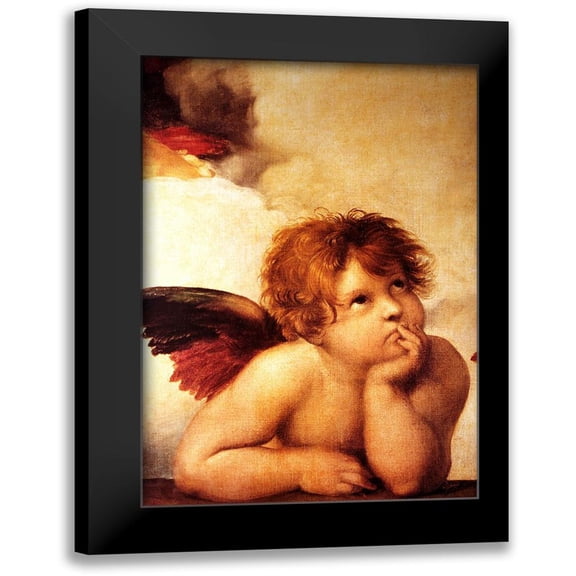 Vintage Apple Collection 11x14 Black Modern Framed Museum Art Print Titled - Classic Cherub Two