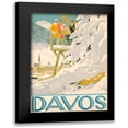 thumbnail image 1 of Vintage Apple Collection 11x14 Black Modern Framed Museum Art Print Titled - Davos Skiing, 1 of 5