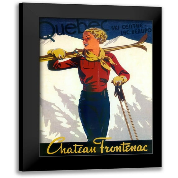 Vintage Apple Collection 11x14 Black Modern Framed Museum Art Print Titled - Ski 04