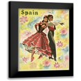 thumbnail image 1 of Vintage Apple Collection 11x14 Black Modern Framed Museum Art Print Titled - Spain and Flowers, 1 of 5