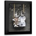 thumbnail image 1 of Vintage Apple Collection 11x14 Black Modern Framed Museum Art Print Titled - Swinging Kitties, 1 of 5