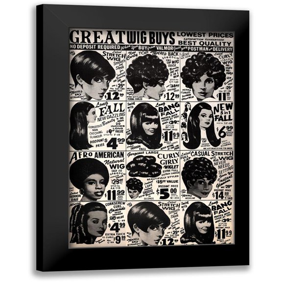 Vintage Apple Collection 11x14 Black Modern Framed Museum Art Print Titled - Vintage Wigs