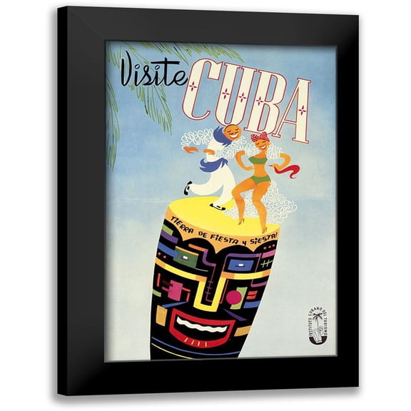 Vintage Apple Collection 11x14 Black Modern Framed Museum Art Print Titled - Vist Cuba