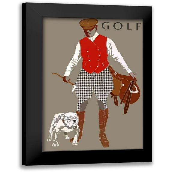 Vintage Apple Collection 11x14 Black Modern Framed Museum Art Print Titled - bulldog_golf