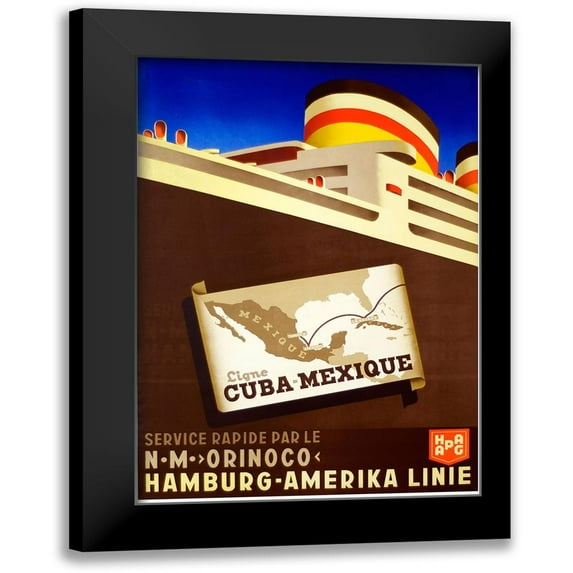 Vintage Apple Collection 11x14 Black Modern Framed Museum Art Print Titled - cuba_mexique