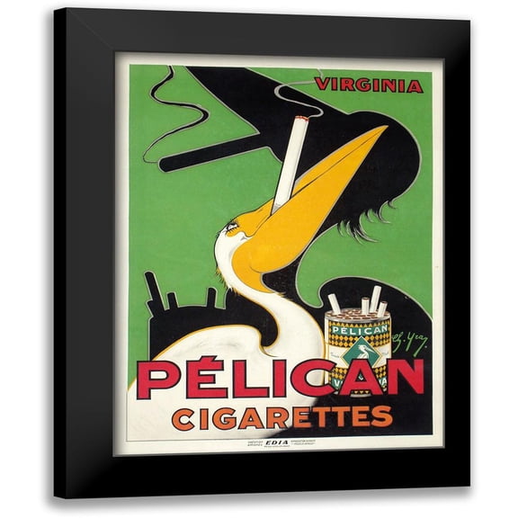 Vintage Apple Collection 11x14 Black Modern Framed Museum Art Print Titled - pelican_cigarettes