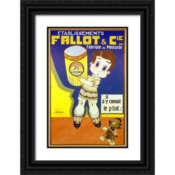 Vintage Apple Collection 11x14 Black Ornate Wood Framed with Double Matting Museum Art Print Titled - Fallot And Cie
