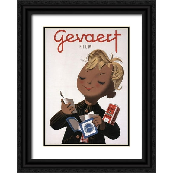 Vintage Apple Collection 11x14 Black Ornate Wood Framed with Double Matting Museum Art Print Titled - Gevaert II