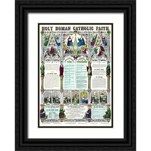 Vintage Apple Collection 11x14 Black Ornate Wood Framed with Double Matting Museum Art Print Titled - Holy Roman Catholic Church