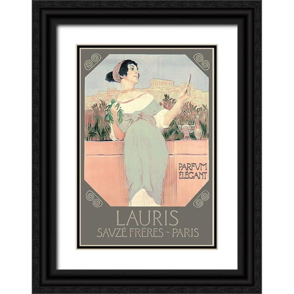 Vintage Apple Collection 11x14 Black Ornate Wood Framed with Double Matting Museum Art Print Titled - Lauris