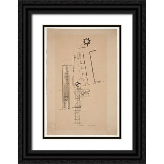 Vintage Apple Collection 11x14 Black Ornate Wood Framed with Double Matting Museum Art Print Titled - Max Ernst - Hypertrophic Trophy