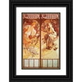 thumbnail image 1 of Vintage Apple Collection 11x14 Black Ornate Wood Framed with Double Matting Museum Art Print Titled - Mucha Chocolat Panels, 1 of 4