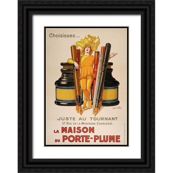 Vintage Apple Collection 11x14 Black Ornate Wood Framed with Double Matting Museum Art Print Titled - Porte Plume