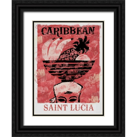 Vintage Apple Collection 11x14 Black Ornate Wood Framed with Double Matting Museum Art Print Titled - Saint Lucia