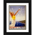thumbnail image 1 of Vintage Apple Collection 11x14 Black Ornate Wood Framed with Double Matting Museum Art Print Titled - Santa Margherita Ligure, 1 of 4