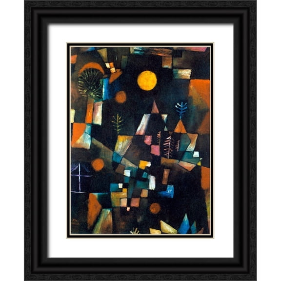 Vintage Apple Collection 11x14 Black Ornate Wood Framed with Double Matting Museum Art Print Titled - klee_fullmoon