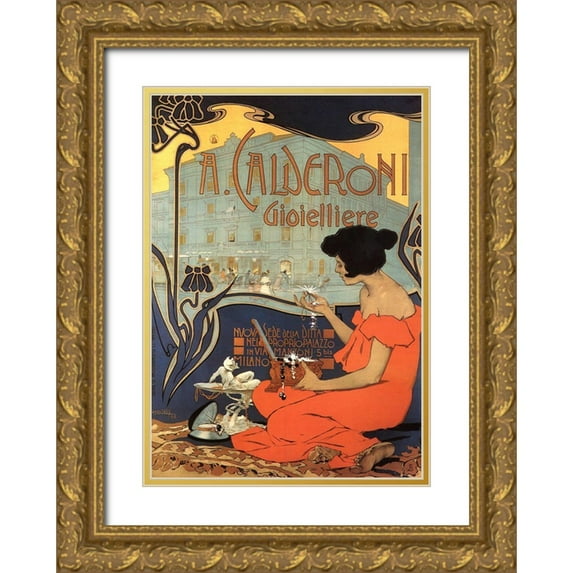 Vintage Apple Collection 11x14 Gold Ornate Wood Framed with Double Matting Museum Art Print Titled - Calderoni