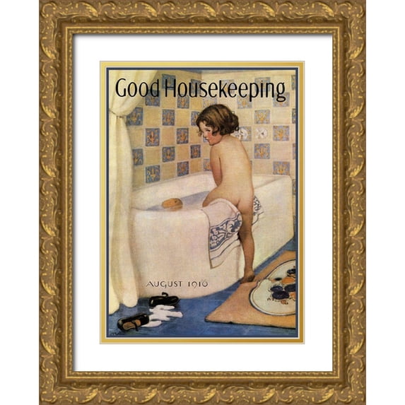 Vintage Apple Collection 11x14 Gold Ornate Wood Framed with Double Matting Museum Art Print Titled - Good Housekeeping I