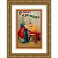 thumbnail image 1 of Vintage Apple Collection 11x14 Gold Ornate Wood Framed with Double Matting Museum Art Print Titled - Halloween Stool Pumpkin.tif, 1 of 4