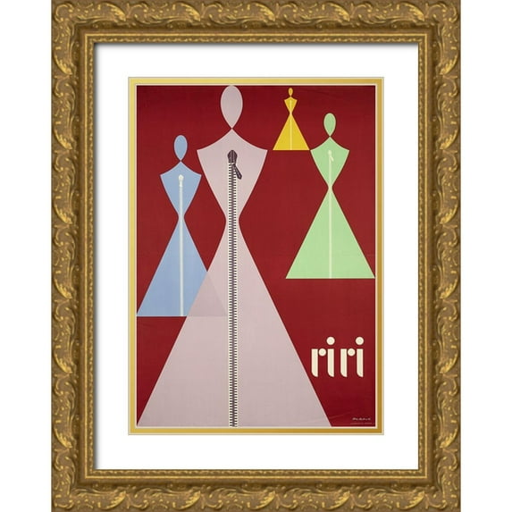 Vintage Apple Collection 11x14 Gold Ornate Wood Framed with Double Matting Museum Art Print Titled - Riri