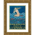 thumbnail image 1 of Vintage Apple Collection 11x14 Gold Ornate Wood Framed with Double Matting Museum Art Print Titled - Riviera Romagnola, 1 of 4