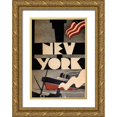 thumbnail image 1 of Vintage Apple Collection 11x14 Gold Ornate Wood Framed with Double Matting Museum Art Print Titled - art_deco_NYC, 1 of 4