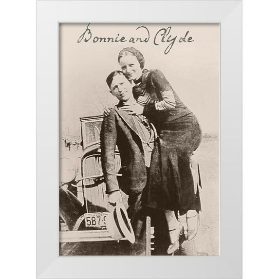 Vintage Apple Collection 11x14 White Modern Wood Framed Museum Art Print Titled - Bonnie And Clyde Ii