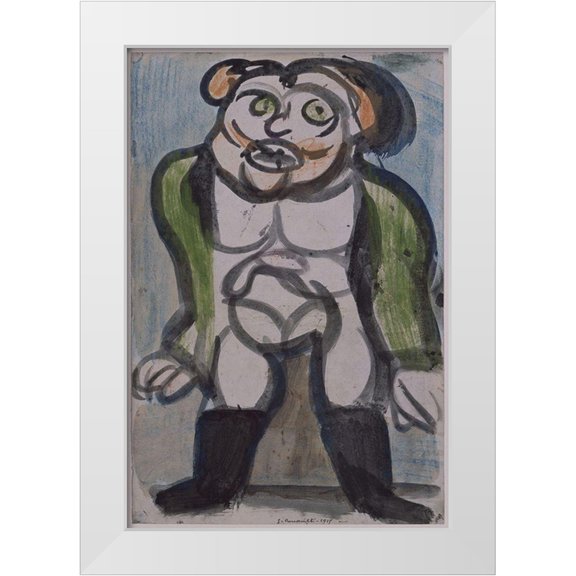 Vintage Apple Collection 11x14 White Modern Wood Framed Museum Art Print Titled - Georges Rouault - Circus Trainer