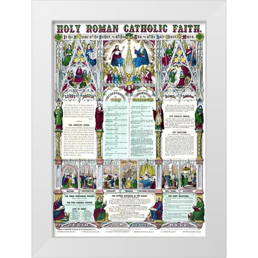 Catholic Collection Vintage Apple Collection 11x14 White Modern Wood Framed Museum Art ...